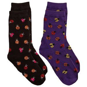 Ladybug Beetle Bug Ladybugs Insect Fly Aphids Luck Animal 2 Pairs Women's Socks